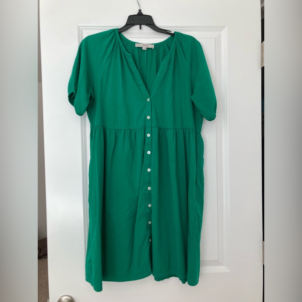 LOFT Green Mini Dress